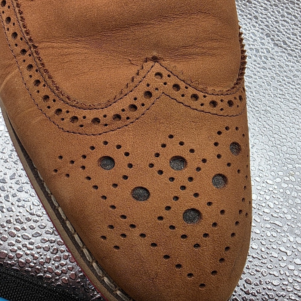 JD Fisk Men's Wingtip Oxford Dress Shoes Brown Leather 10.5 M Fashion Lace-Up - Picture 7 of 11